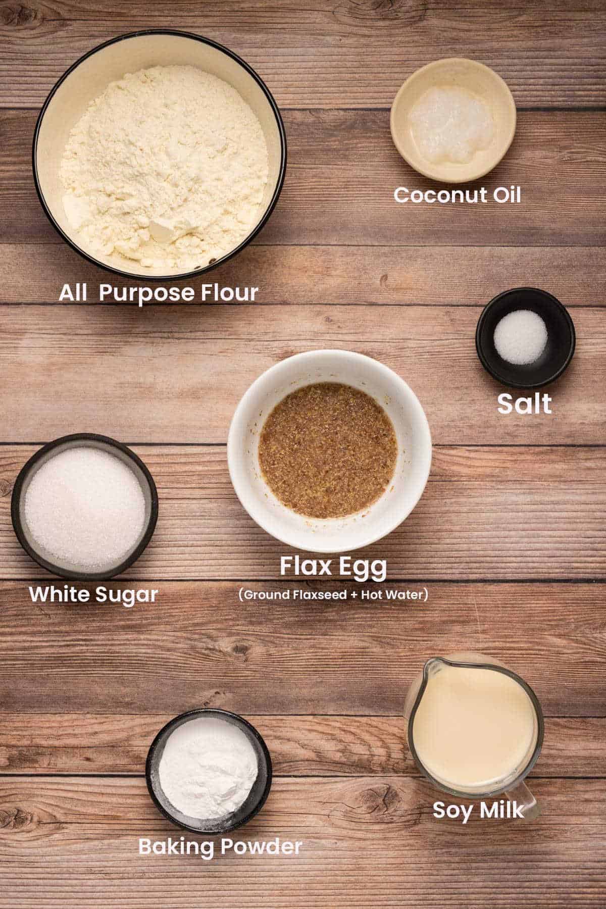 Photo of the ingredients needed to make pancakes.